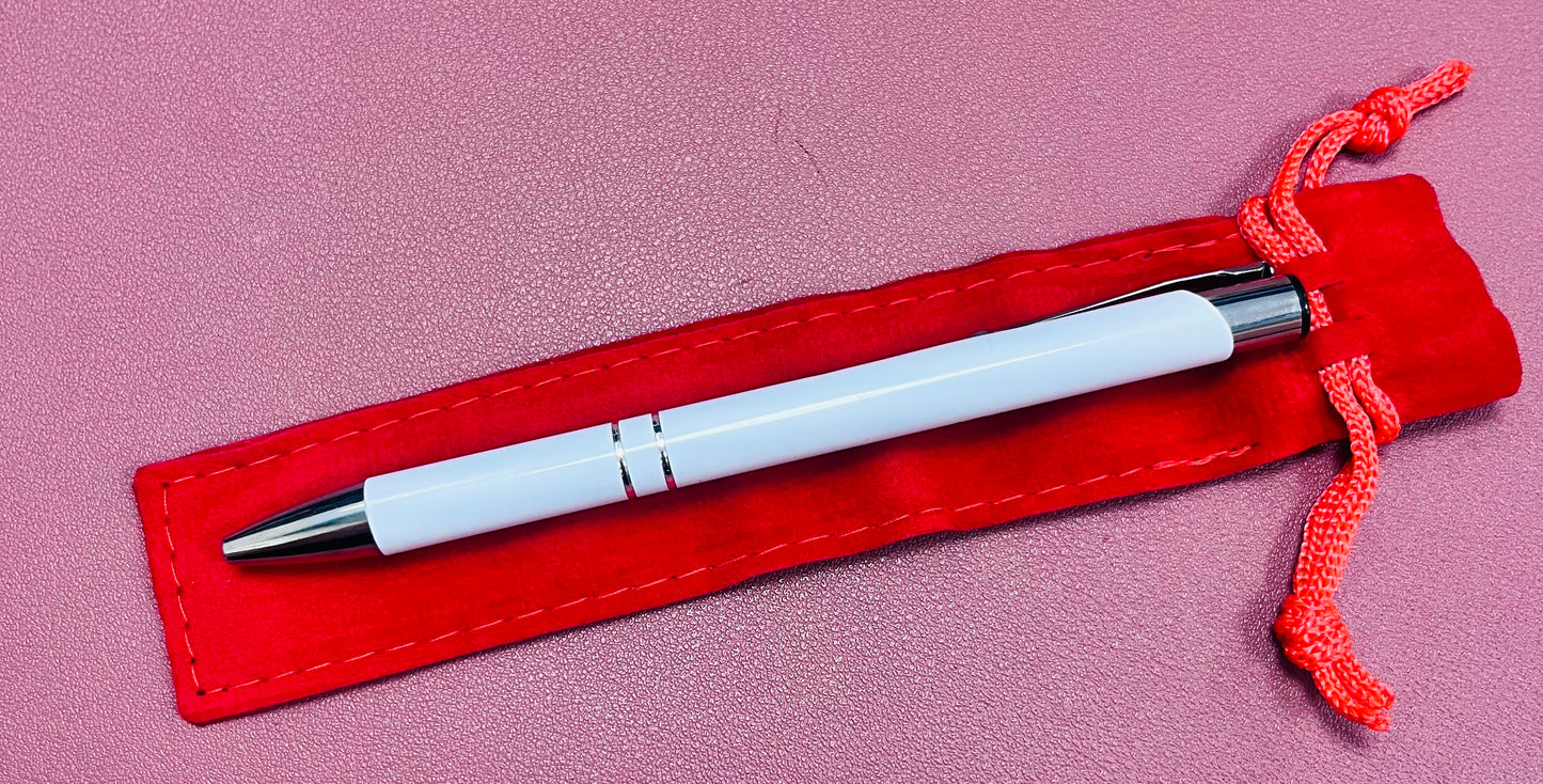 Personalised Pen in Velvet Pouch