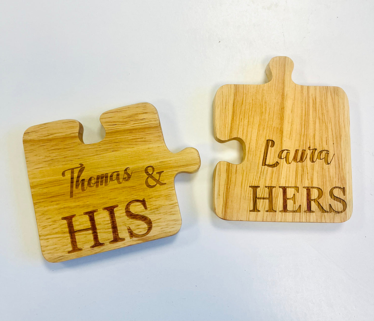 Personalised Coasters - Pair of Jigsaw Coasters