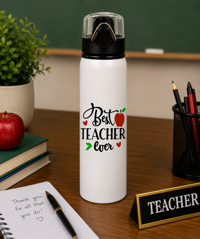 Personalised Water Bottle With Flip Lid