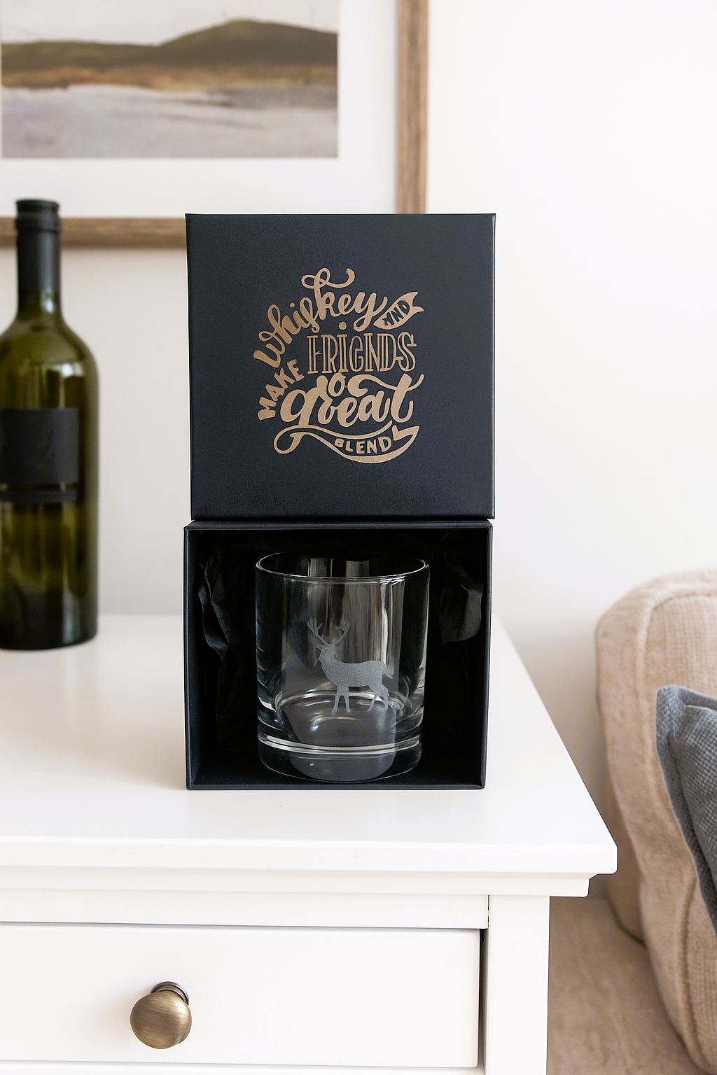 Personalised Whiskey Glass in Engraved Box