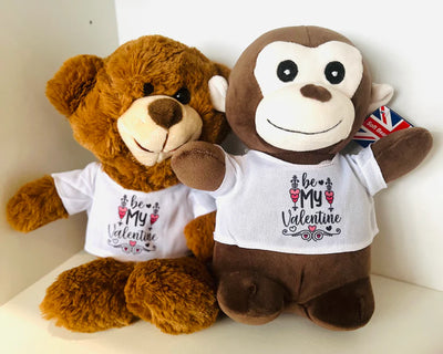 Be My Valentine Soft Toy – Choice of Cuddly Monkey or Teddy